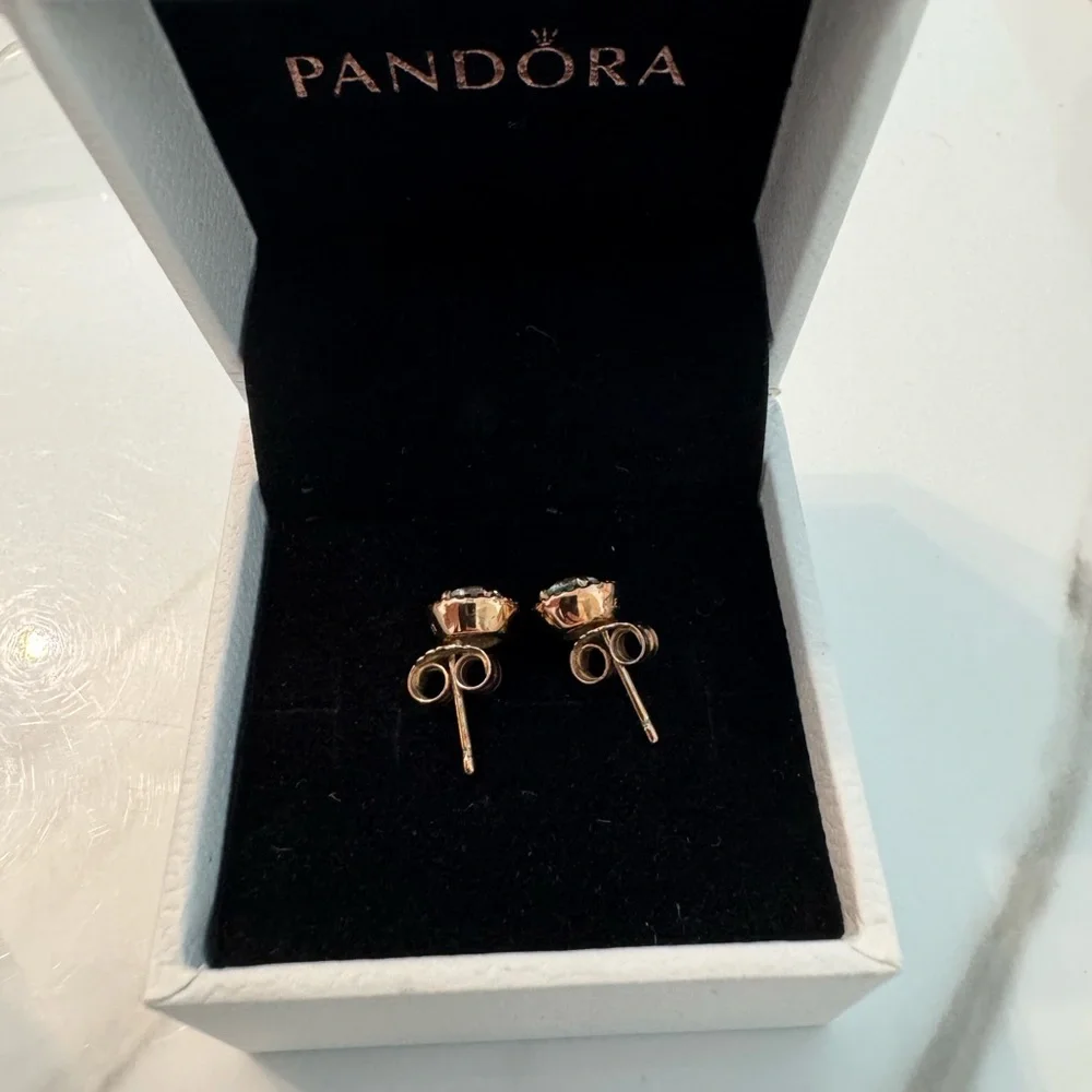 Pandora Gold and Silver Halo Earrings - Picture 4 of 5